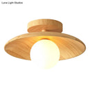GobekUsa Sleek Wooden Ceiling Light - Mini Semi Flush Mount Hallway Lamp