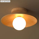 GobekUsa Sleek Wooden Ceiling Light - Mini Semi Flush Mount Hallway Lamp
