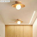 GobekUsa Sleek Wooden Ceiling Light - Mini Semi Flush Mount Hallway Lamp
