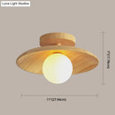 GobekUsa Sleek Wooden Ceiling Light - Mini Semi Flush Mount Hallway Lamp