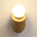 GobekUsa Minimalist Wood Wall Mount Sconce Light - Angled Pole Design, Beige Shade, Open Bulb