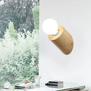 GobekUsa Minimalist Wood Wall Mount Sconce Light - Angled Pole Design, Beige Shade, Open Bulb