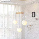 GobekUsa Nordic Bubble Shade Island Wooden Hanging Lamp - 3/4/5 Lights, Perfect for Restaurants