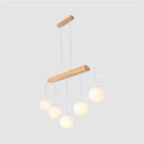GobekUsa Nordic Bubble Shade Island Wooden Hanging Lamp - 3/4/5 Lights, Perfect for Restaurants