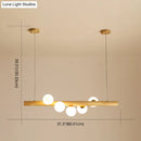 GobekUsa Minimalist Wooden Island Pendant with Glass Sphere for Living Room Ceiling Lighting
