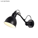 GobekUsa Minimalist 1-Head Wall Lamp with Metal Shade - Black/White Sconce Lighting for Living Room