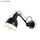 GobekUsa Minimalist 1-Head Wall Lamp with Metal Shade - Black/White Sconce Lighting for Living Room