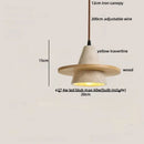 GobekUsa LED Wood Pendant Light Adjustable Yellow Stone Bedroom Coffee Hanging Lamp