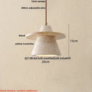 GobekUsa LED Wood Pendant Light Adjustable Yellow Stone Bedroom Coffee Hanging Lamp