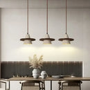 GobekUsa LED Wood Pendant Light Adjustable Yellow Stone Bedroom Coffee Hanging Lamp