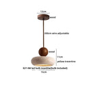 GobekUsa LED Wood Pendant Light Adjustable Yellow Stone Bedroom Coffee Hanging Lamp