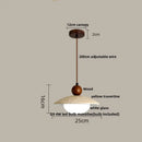 GobekUsa LED Wood Pendant Light Adjustable Yellow Stone Bedroom Coffee Hanging Lamp