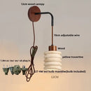 GobekUsa Adjustable LED Wall Sconce Yellow Travertine Stair Light Fixture for Home Decor