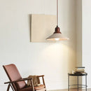 GobekUsa LED Wood Canopy Pendant Lights Yellow Travertine Stone Hanging Lamp