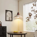 GobekUsa LED Wood Canopy Pendant Lights Yellow Travertine Stone Hanging Lamp