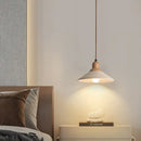 GobekUsa LED Wood Canopy Pendant Lights Yellow Travertine Stone Hanging Lamp