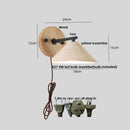 GobekUsa LED Yellow Travertine Wall Light with Wood Pull Chain Switch and Iron Frame