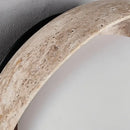 GobekUsa LED Wall Light: Nordic Modern Design with White Glass & Yellow Travertine Wood