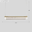 GobekUsa Minimalistic Acrylic Dining Room Pendant Light - Folding Island Light in Gold