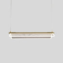 GobekUsa Minimalistic Acrylic Dining Room Pendant Light - Folding Island Light in Gold