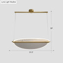 GobekUsa Minimalistic Acrylic Dining Room Pendant Light - Folding Island Light in Gold