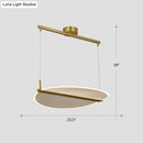 GobekUsa Minimalistic Acrylic Dining Room Pendant Light - Folding Island Light in Gold