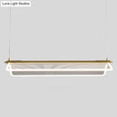 GobekUsa Minimalistic Acrylic Dining Room Pendant Light - Folding Island Light in Gold