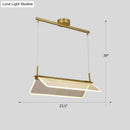 GobekUsa Minimalistic Acrylic Dining Room Pendant Light - Folding Island Light in Gold