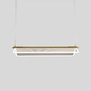 GobekUsa Minimalistic Acrylic Dining Room Pendant Light - Folding Island Light in Gold