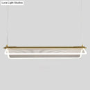 GobekUsa Minimalistic Acrylic Dining Room Pendant Light - Folding Island Light in Gold