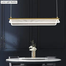 GobekUsa Minimalistic Acrylic Dining Room Pendant Light - Folding Island Light in Gold