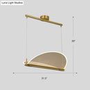 GobekUsa Minimalistic Acrylic Dining Room Pendant Light - Folding Island Light in Gold