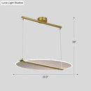 GobekUsa Minimalistic Acrylic Dining Room Pendant Light - Folding Island Light in Gold