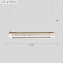 GobekUsa Minimalistic Acrylic Dining Room Pendant Light - Folding Island Light in Gold