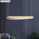 GobekUsa Minimalistic Acrylic Dining Room Pendant Light - Folding Island Light in Gold