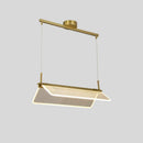 GobekUsa Minimalistic Acrylic Dining Room Pendant Light - Folding Island Light in Gold
