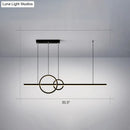 GobekUsa Minimalistic Acrylic LED Suspension Light for Dining Room - Linear and Ring Island Lamp in Black