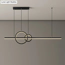 GobekUsa Minimalistic Acrylic LED Suspension Light for Dining Room - Linear and Ring Island Lamp in Black