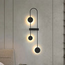 GobekUsa Minimalistic Black/Gold Metal LED Wall Sconce with 3 Arched Heads - Warm/White Light
