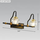 GobekUsa Minimalistic Black Hexagon Vanity Wall Lamp with Crystal Prisms - Wall Mounted Lighting Fixture (1/2/3-Bulb)