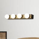 GobekUsa Minimalistic Black/White Finish Vanity Lighting Fixture – Open Bulb, 4/5 Heads Metal Wall Light for Bathroom