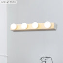 GobekUsa Minimalistic Black/White Finish Vanity Lighting Fixture – Open Bulb, 4/5 Heads Metal Wall Light for Bathroom