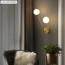 GobekUsa Minimalistic Brass Branch Wall Light with Ball Glass Sconce - Bedroom Lighting Fixture