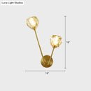 GobekUsa Minimalistic Brass Branch Wall Light with Ball Glass Sconce - Bedroom Lighting Fixture