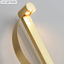 GobekUsa Minimalistic Brass Curve LED Wall Mount Light: Stylish Metal Sconce for Living Room