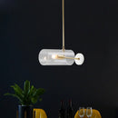 GobekUsa Minimalistic Brass Pendant Light with Translucent Glass Shade for Dining Table