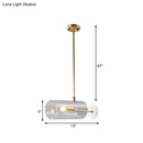 GobekUsa Minimalistic Brass Pendant Light with Translucent Glass Shade for Dining Table