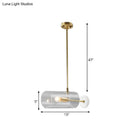 GobekUsa Minimalistic Brass Pendant Light with Translucent Glass Shade for Dining Table