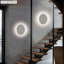 GobekUsa Minimalistic Cement Grey LED Wall Sconce Light for Bedside - Flat Round Wall Mount