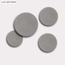 GobekUsa Minimalistic Cement Grey LED Wall Sconce Light for Bedside - Flat Round Wall Mount